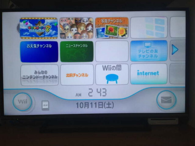 Wii専用 D端子AVケーブル接続時、プログレッシブ設定後の画面