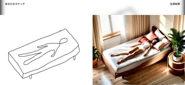 ベッドの上で眠る女性。明るくナチュラルでシンプルな部屋。