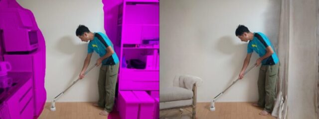 背景の家具を削除…のはずが…